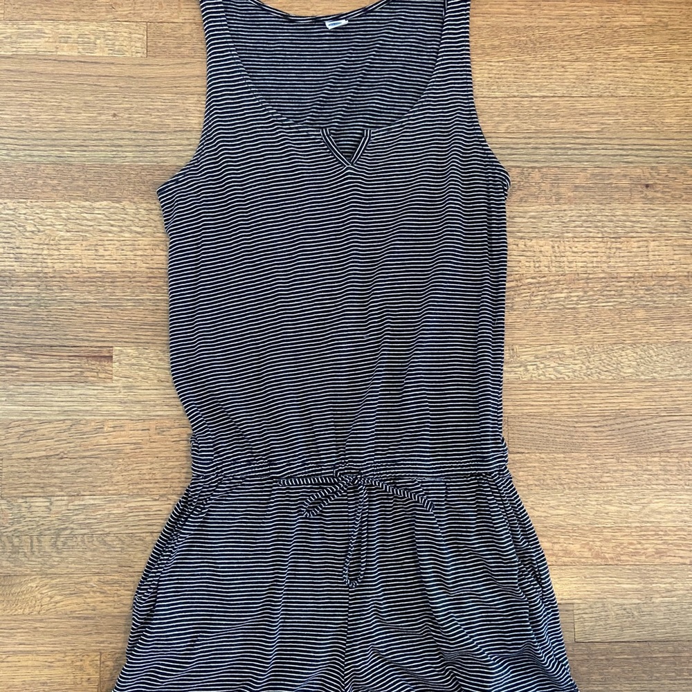 Old Navy black and white striped romper